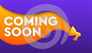 Megaphone with bubble speech of coming soon sale background template