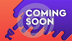 Megaphone with bubble speech of coming soon sale background template