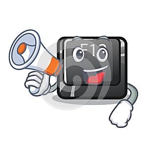 With megaphone button f12 on a keyboard mascot photo