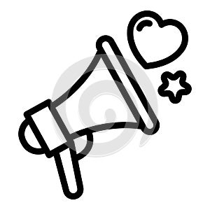 Megaphone campaign icon, outline style