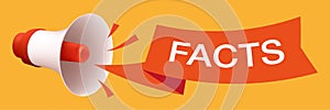 Megaphone with a facts tag vector banner