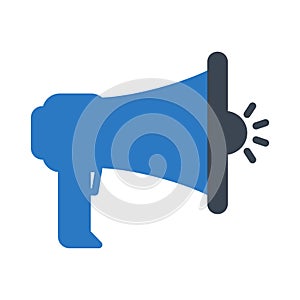 Megaphone glyph colour vector  icon