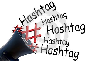 Megaphone with Hashtag