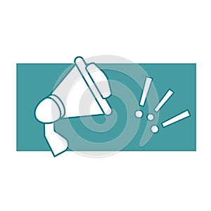 Megaphone icon for promotion and marketing, announce and message vector isolated