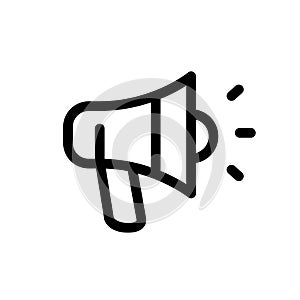 Megaphone icon. Vector icons on a white background. Trendy linear icon. Icon for website and print. Logo, emblem, symbol. Interfac