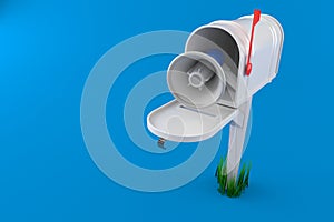 Megaphone inside mailbox