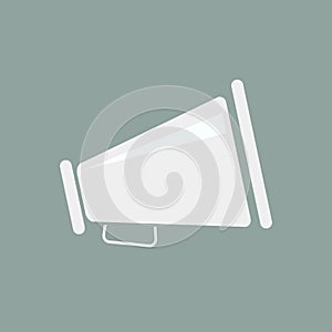 Megaphone Isolated Flat Web Mobile Icon Noisy Loudspeaker Vector Sign Symbol Button Element Silhouette