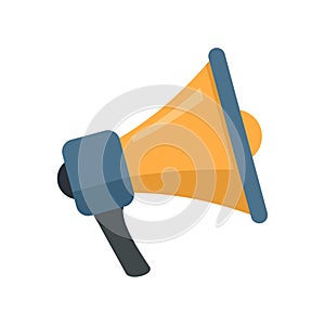 Megaphone linguist icon flat isolated vector