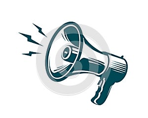 Megaphone, loudspeaker symbol. Advertising, marketing, news concept. Vector illustration