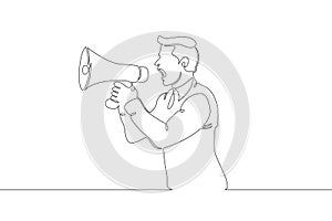 Megaphone  man people  announcement  business