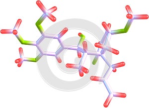 Megaphone molecule on white photo