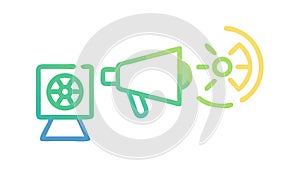 Megaphone Projector: Loud Clear Visual Communication, vector design Generative AI