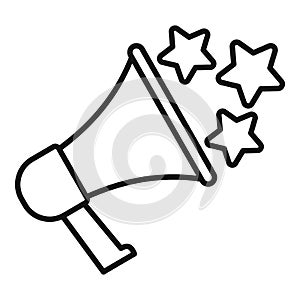 Megaphone reputation icon, outline style