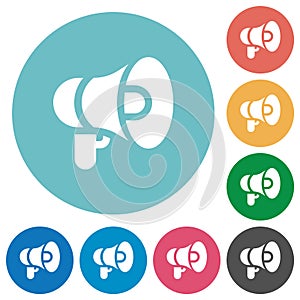 Megaphone solid flat round icons