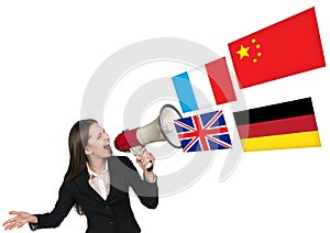 Megaphone speak foreign language