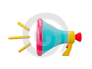 Megaphone speaker or loudspeaker  3D rendering