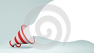 Megaphone speaker or megaphone loudspeaker 3D Rendering