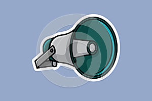 Megaphone Speaker Sticker vector illustration. Marketing time concept design.