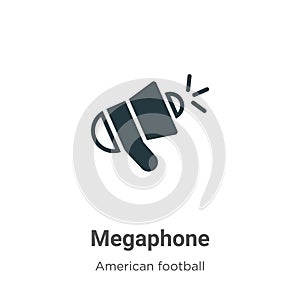 Megaphone vector icon on white background. Flat vector megaphone icon symbol sign from modern american football collection for