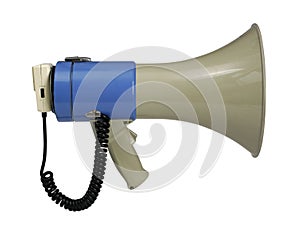 Megaphone on white with path photo