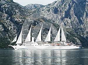 Megayacht in Montenegro. Adriatic Sea photo
