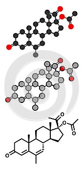 Megestrol acetate appetite stimulant drug molecule. Also used as cancer drug in in combination contraceptives.