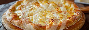 Megrelian Khachapuri, Traditional Hachapuri with Melted Burnt Imeretian Cheese and Butter photo