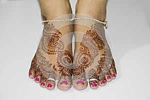 Heena or Mehandi on Bridal Legs photo