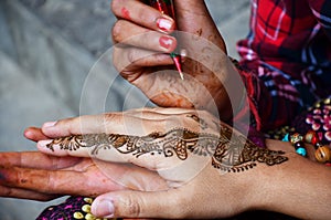 Mehndi or Henna india style at Nepal