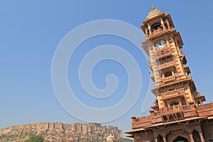 Mehrangarh fort and clock tower Jodhpur India
