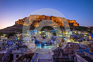 Mehrangarh fort in jodhpur at night