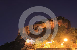 Mehrangarh Fort night view Jodhpur India