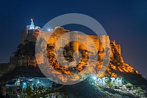 Mehrangarh Fort night view Jodhpur, India