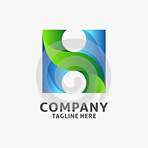 Letter H gradient logo design