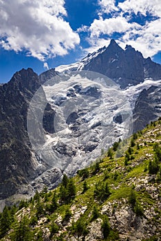 The Meije Glacier in Summer. Ecrins National Park, Alps, France photo
