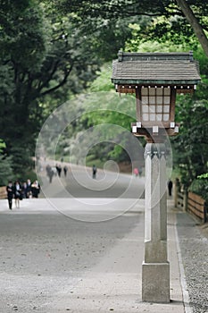 Meiji-jingu shrine, located in Shibuya, landmark and popular for tourist attractions. 6 April 2018, Tokyo, Japan