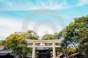 Meiji Jingu shrine Torii gate in Tokyo, Japan