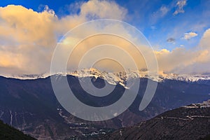 Meili snow mountain in sunrise, Deqing, Yunnan, China