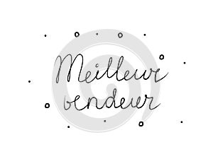 Meilleur vendeur phrase handwritten with a calligraphy brush. Best-seller in French. Modern brush calligraphy. Isolated word black photo