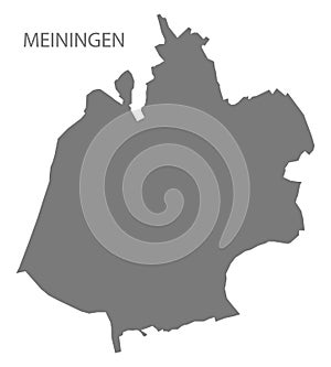 Meiningen German city map grey illustration silhouette shape