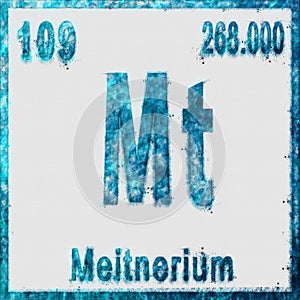 Meitnerium Chemical Element Blue on White