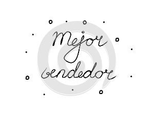 Mejor vendedor phrase handwritten with a calligraphy brush. Best seller in spanish. Modern brush calligraphy. Isolated word black photo