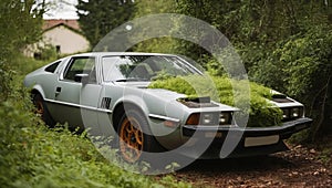 mekka sports car overgrown