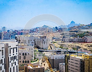 Mekkah city skyline in the afternoon.