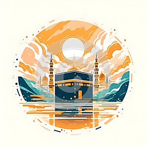 Mekkah Hajj background abstract Eid Aladha Mubarak ai generator photo