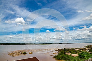 Mekong river and blue sky