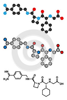 Melagatran anticoagulant drug molecule (direct thrombin inhibitor