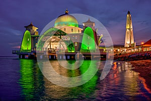 Melaka Malacca Straits Mosque at sunset