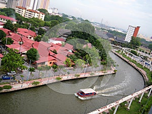 Melaka river among building