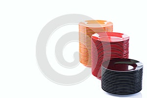 Melamine Black/Red/Orange Plate stack
